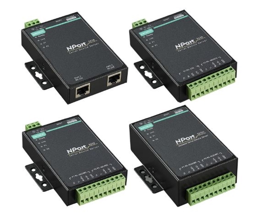 Nport-5200 - 2-port RS-232/422/485 serial device servers.